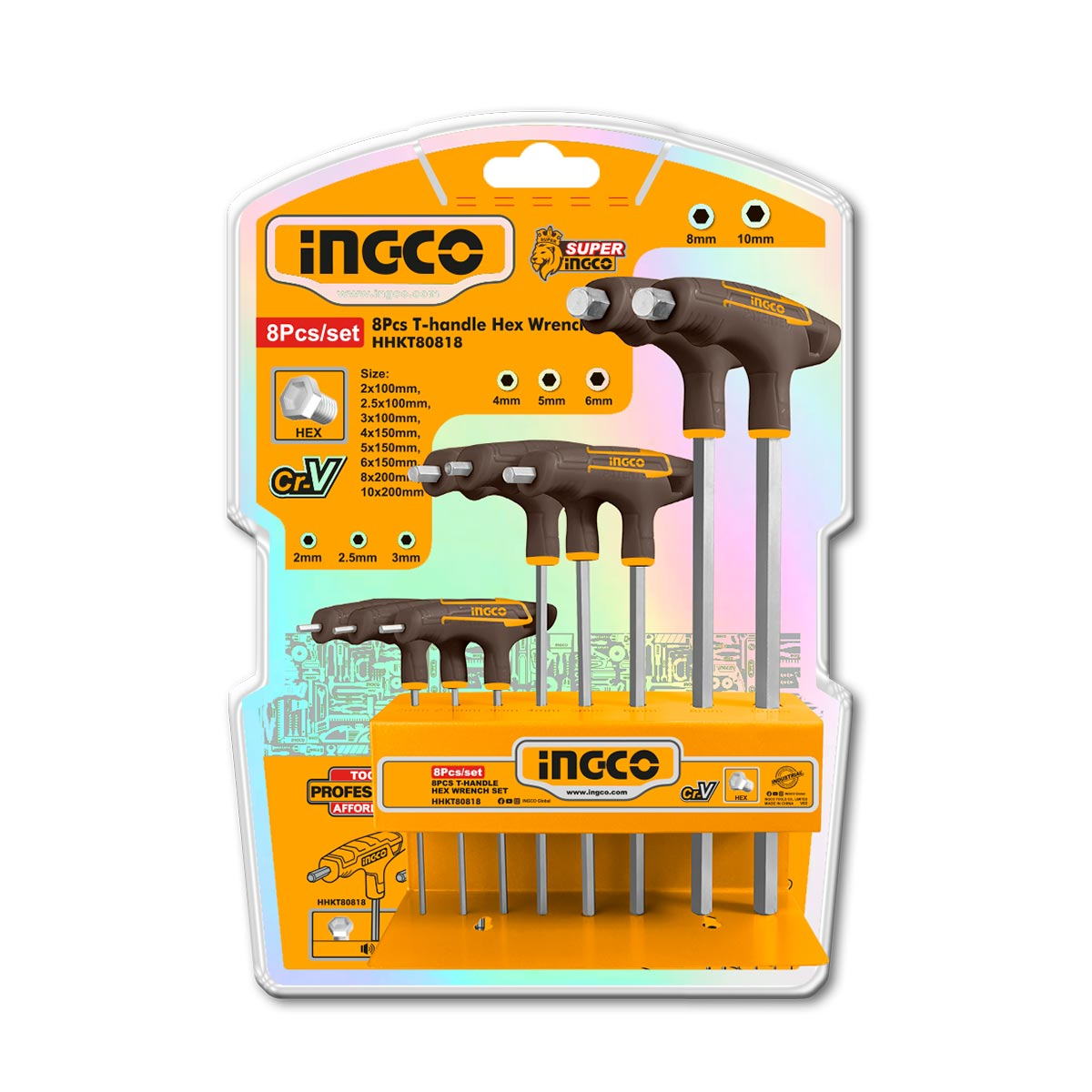 INGCO HHKT80828 Ταφ Άλλεν Μπίλλιας Σετ 8 τεμ. 210mm
