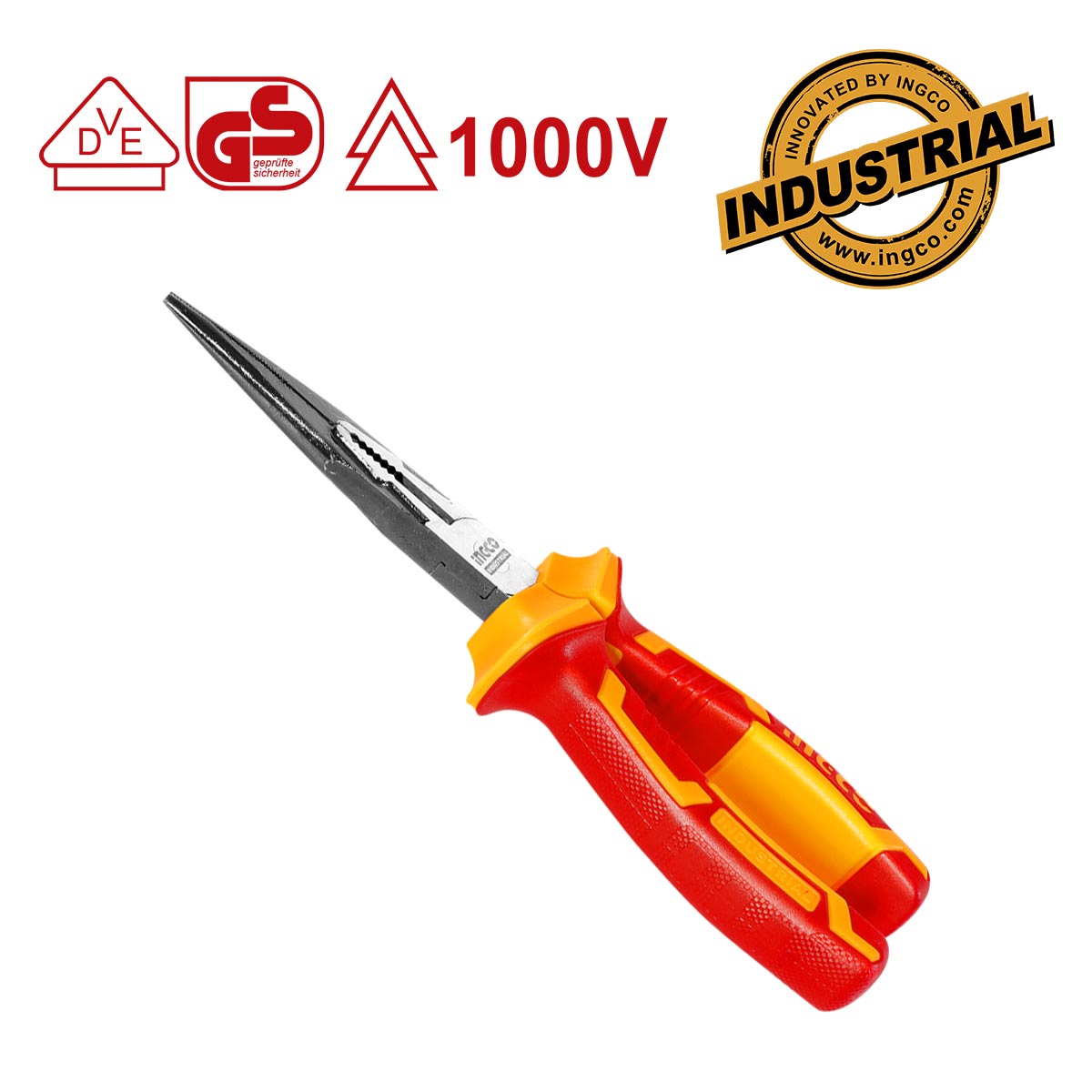 INGCO HILNP28208 Μυτοτσίμπιδο Ηλεκτρολόγου Με Μόνωση VDE 1000V 200mm Ίσιο