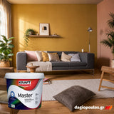 Kraft Master Πλαστικό Χρώμα Εσωτερικών Τοίχων Υψηλής Ποιότητας Ματ