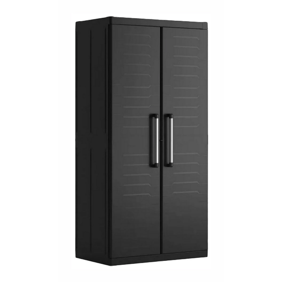 Keter Detroit High Multipurpose XL Ντουλάπα Δίφυλλη Ψηλή Με 2 Ράφια & Χώρισμα Μαύρη