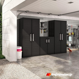 Keter Detroit High Multipurpose XL Ντουλάπα Δίφυλλη Ψηλή Με 2 Ράφια & Χώρισμα Μαύρη