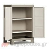 Keter Excellence Base Ντουλάπα Δίφυλλη Χαμηλή Με 2 Ράφια Μπεζ