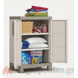 Keter Excellence Base Ντουλάπα Δίφυλλη Χαμηλή Με 2 Ράφια Μπεζ