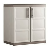 Keter Excellence Base XL Ντουλάπα Δίφυλλη Χαμηλή Με 2 Ράφια Μπεζ