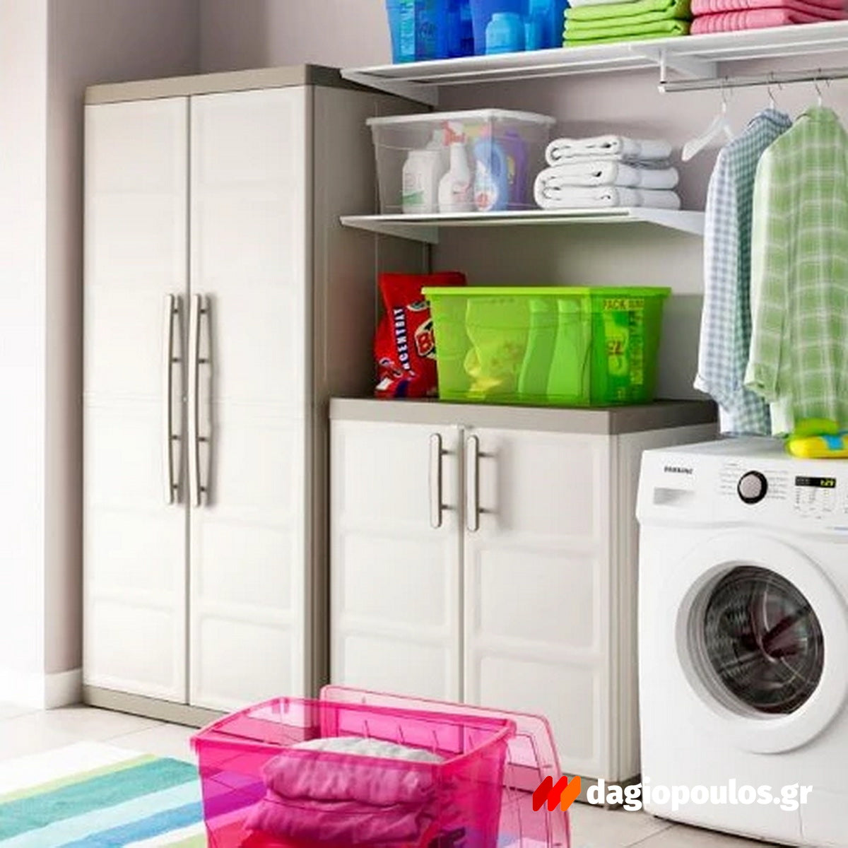 Keter Excellence Base XL Ντουλάπα Δίφυλλη Χαμηλή Με 2 Ράφια Μπεζ