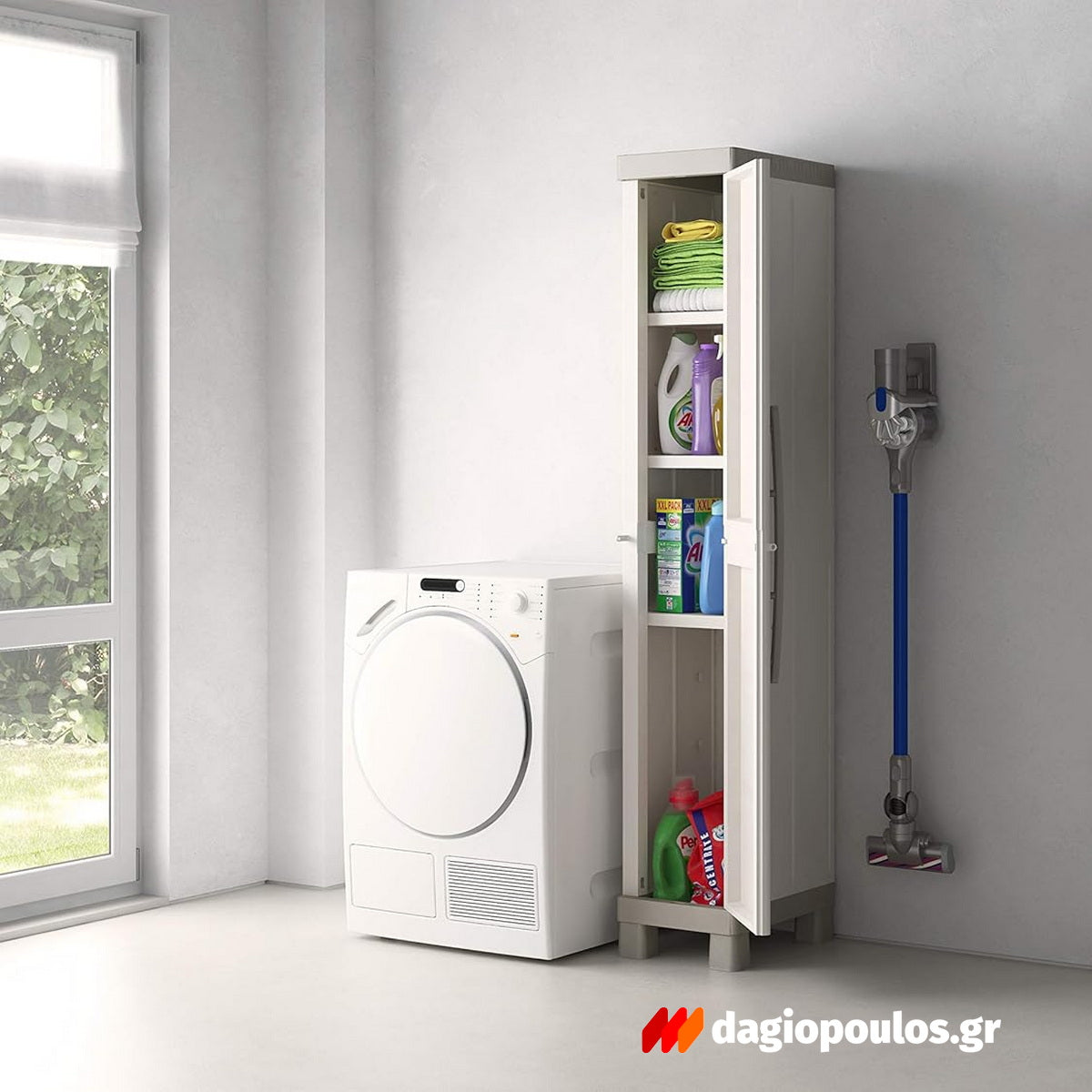 Keter Excellence High Ντουλάπα Μονόφυλλη Ψηλή Με 4 Ράφια Μπεζ