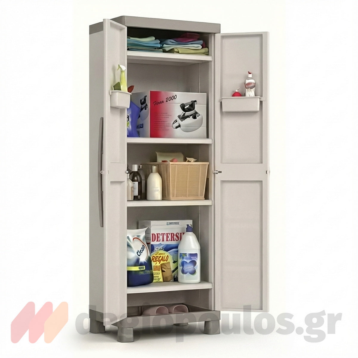 Keter Excellence High Ντουλάπα Δίφυλλη Ψηλή Με 4 Ράφια Μπεζ