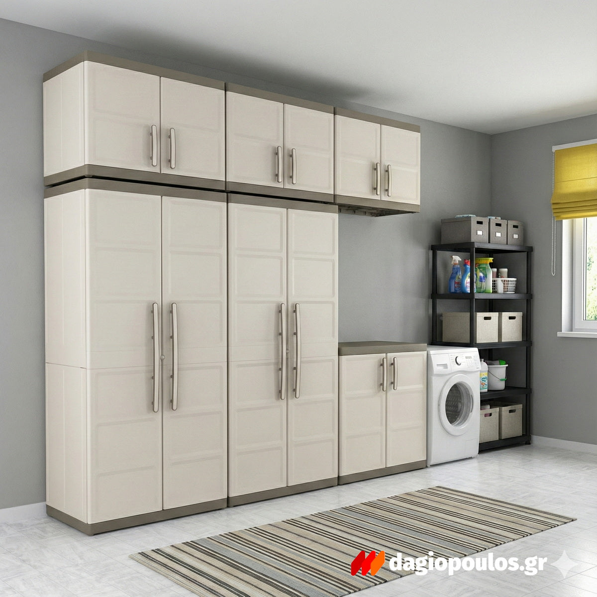 Keter Excellence Base Ντουλάπα Δίφυλλη Χαμηλή Με 2 Ράφια Μπεζ