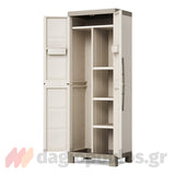 Keter Excellence High Multipurpose Ντουλάπα Δίφυλλη Ψηλή Με 4 Ράφια & Χώρισμα Μπεζ