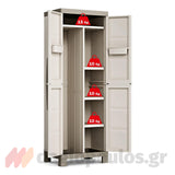 Keter Excellence High Multipurpose Ντουλάπα Δίφυλλη Ψηλή Με 4 Ράφια & Χώρισμα Μπεζ