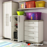 Keter Excellence High Multipurpose Ντουλάπα Δίφυλλη Ψηλή Με 4 Ράφια & Χώρισμα Μπεζ