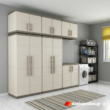 Keter Excellence High Multipurpose Ντουλάπα Δίφυλλη Ψηλή Με 4 Ράφια & Χώρισμα Μπεζ