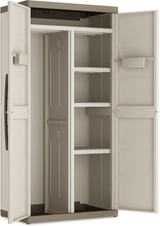 Keter Excellence High Multipurpose XL Ντουλάπα Δίφυλλη Ψηλή Με 4 Ράφια & Χώρισμα Μπεζ 305Lt