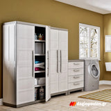 Keter Excellence High XL Ντουλάπα Δίφυλλη Ψηλή Με 4 Ράφια Μπεζ 305Ltr