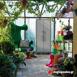 Keter Gulliver Tall Ντουλάπα Δίφυλλη Ψηλή Με 4 Ράφια Μπεζ