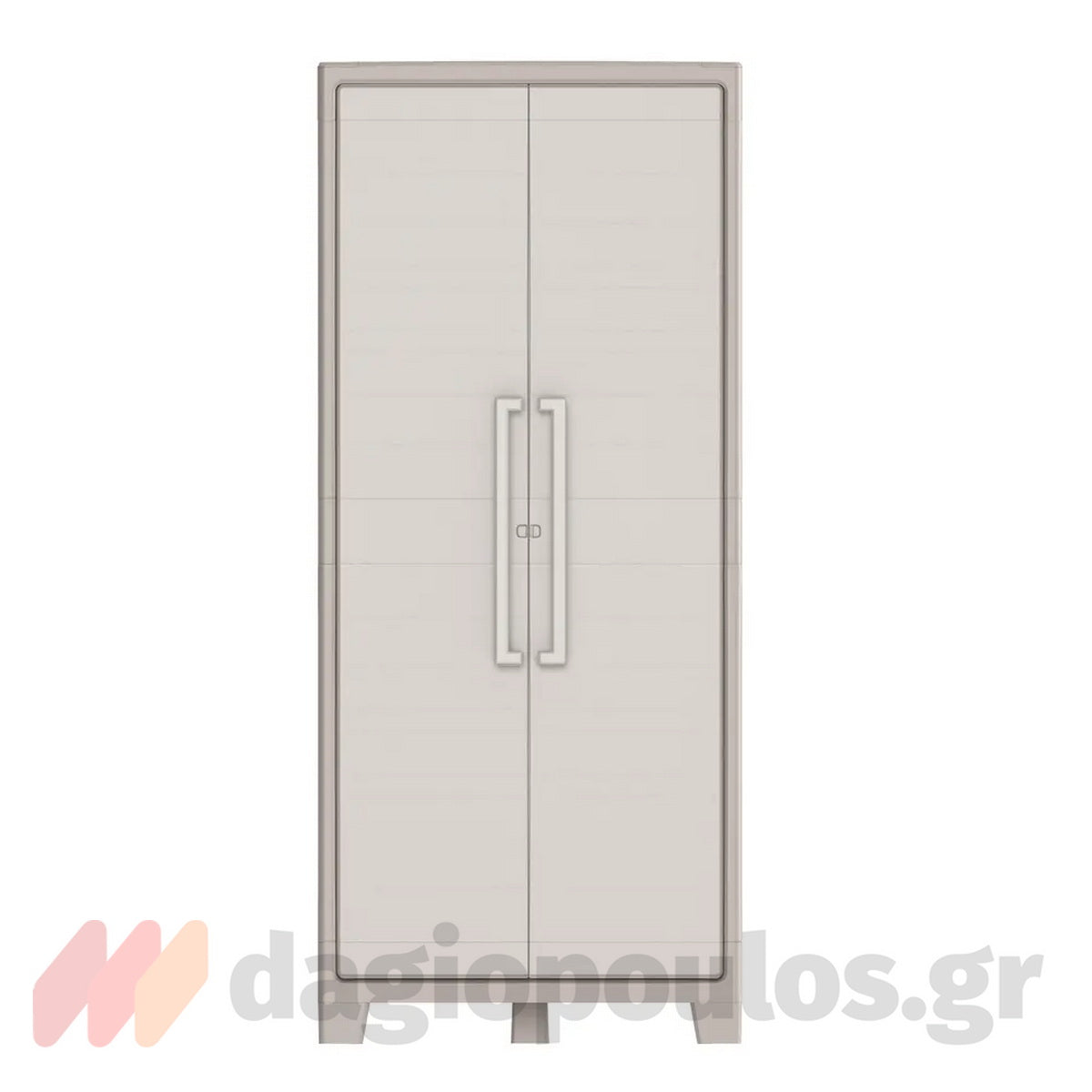 Keter Gulliver Tall Ντουλάπα Δίφυλλη Ψηλή Με 4 Ράφια Μπεζ