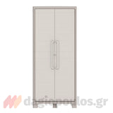 Keter Gulliver Tall Ντουλάπα Δίφυλλη Ψηλή Με 4 Ράφια Μπεζ