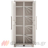 Keter Gulliver Tall Multispace Ντουλάπα Δίφυλλη Ψηλή Με 4 Ράφια & Χώρισμα Μπεζ