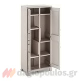 Keter Gulliver Tall Multispace Ντουλάπα Δίφυλλη Ψηλή Με 4 Ράφια & Χώρισμα Μπεζ