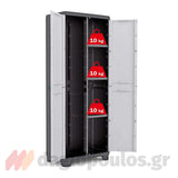 Keter Linear Tall Utility Ντουλάπα Ψηλή Με 3 Ράφια & Μεσαίο Χώρισμα Γκρι Ανοικτό