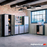 Keter Linear Tall Utility Ντουλάπα Ψηλή Με 3 Ράφια & Μεσαίο Χώρισμα Γκρι Ανοικτό
