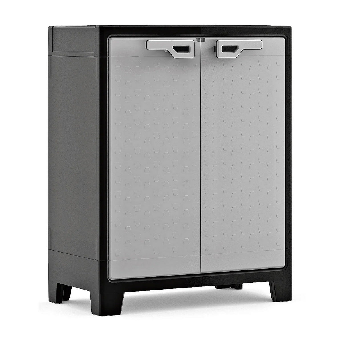 Χαμηλή δίφυλλη ντουλάπα αποθήκευσης με ράφια