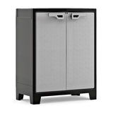 Χαμηλή δίφυλλη ντουλάπα αποθήκευσης με ράφια