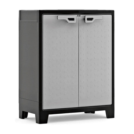 Χαμηλή δίφυλλη ντουλάπα αποθήκευσης με ράφια