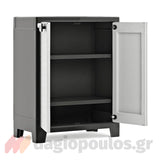 Keter Titan Base Ντουλάπα Δίφυλλη Χαμηλή Με 2 Ράφια Γκρι / Μαύρη