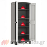 Keter Titan Tall Ντουλάπα Δίφυλλη Ψηλή Με 4 Ράφια Γκρι / Μαύρη