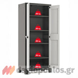 Keter Titan Multispace Ντουλάπα Δίφυλλη Ψηλή Με 4 Ράφια & Χώρισμα Γκρι / Μαύρη