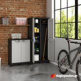 Keter Titan Multispace Ντουλάπα Δίφυλλη Ψηλή Με 4 Ράφια & Χώρισμα Γκρι / Μαύρη