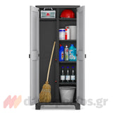 Keter Titan Multispace Ντουλάπα Δίφυλλη Ψηλή Με 4 Ράφια & Χώρισμα Γκρι / Μαύρη