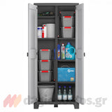 Keter Titan Multispace Ντουλάπα Δίφυλλη Ψηλή Με 4 Ράφια & Χώρισμα Γκρι / Μαύρη