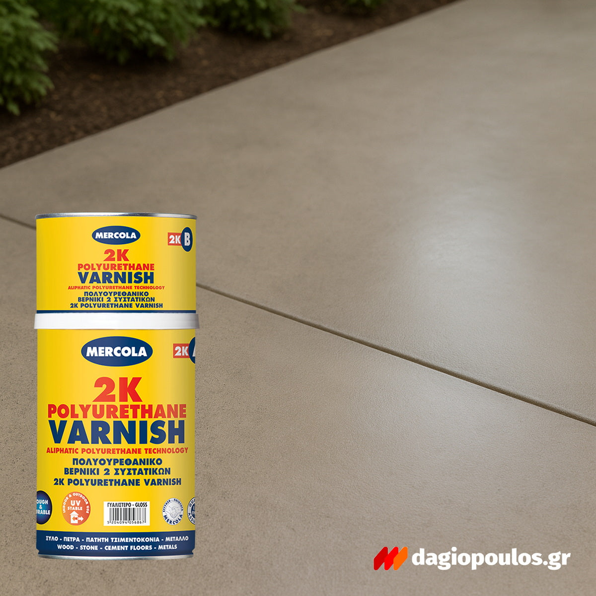 Mercola 2K Polyurethane Varnish Βερνίκι 2 Συστατικών Αλειφατικής Πολυουρεθάνης Διαλύτου Πολλαπλών Εφαρμογών ΜΑΤ