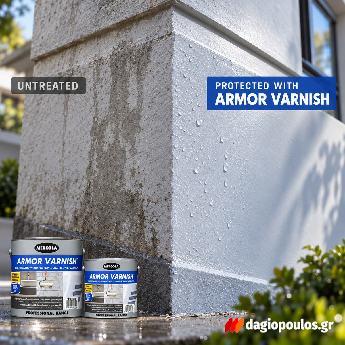 Mercola Armor Varnish Διαφανές Υβριδικό PU – Ακρυλικό Βερνίκι Νερού ΣΑΤΙΝΕ