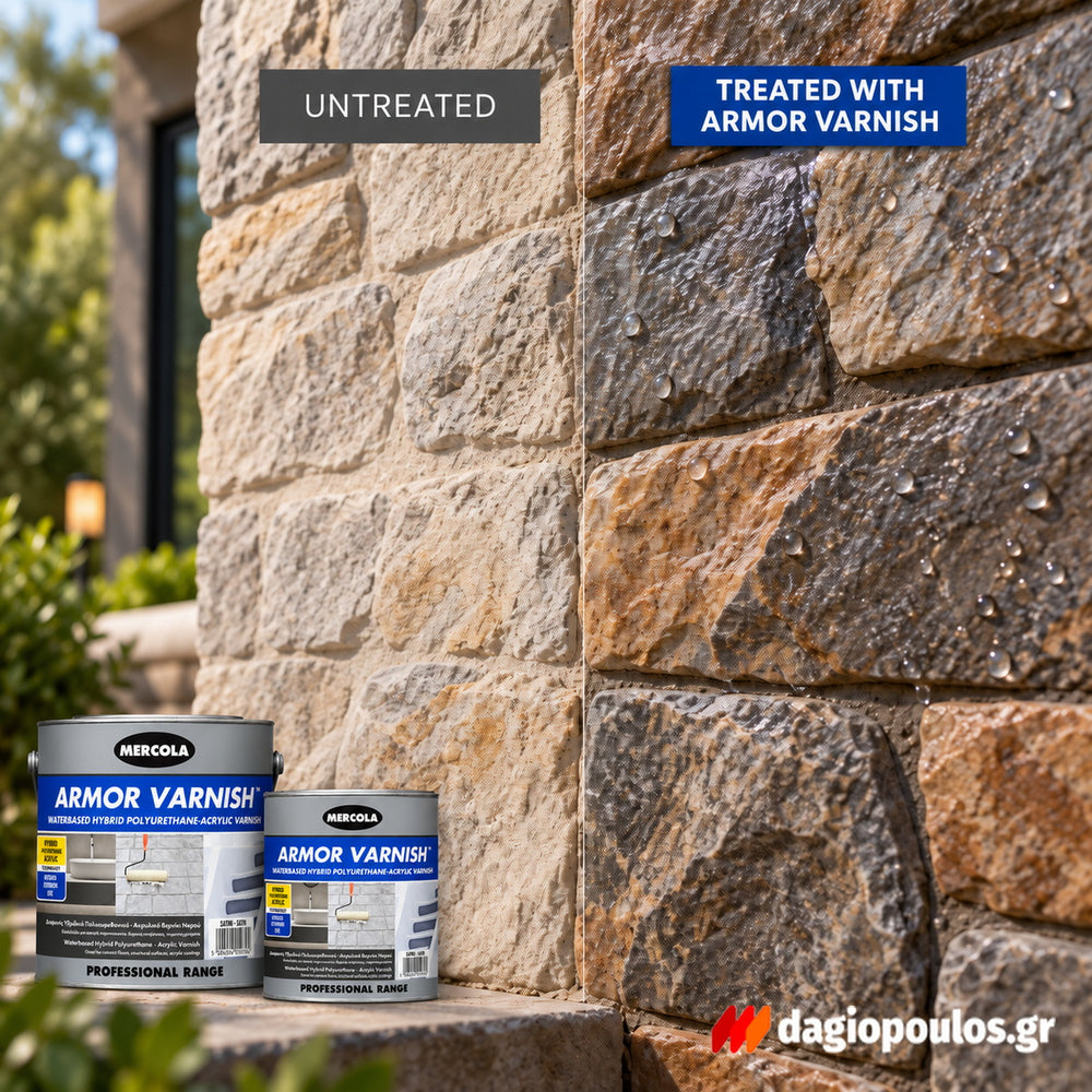 Mercola Armor Varnish Διαφανές Υβριδικό PU – Ακρυλικό Βερνίκι Νερού ΣΑΤΙΝΕ
