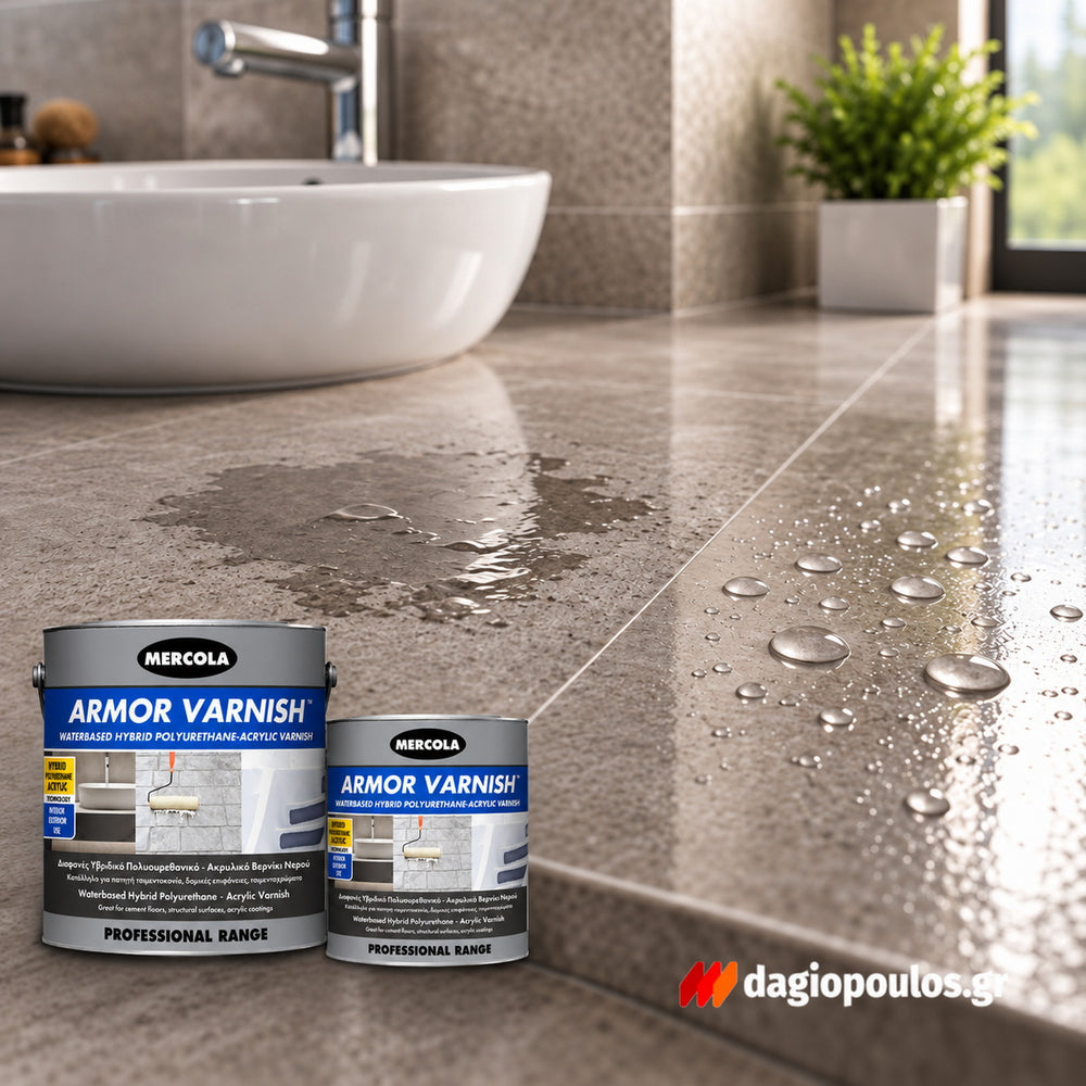 Mercola Armor Varnish Διαφανές Υβριδικό PU – Ακρυλικό Βερνίκι Νερού ΣΑΤΙΝΕ