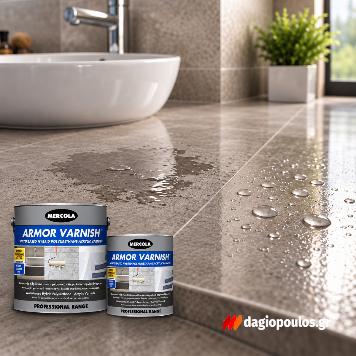 Mercola Armor Varnish Διαφανές Υβριδικό PU – Ακρυλικό Βερνίκι Νερού ΣΑΤΙΝΕ