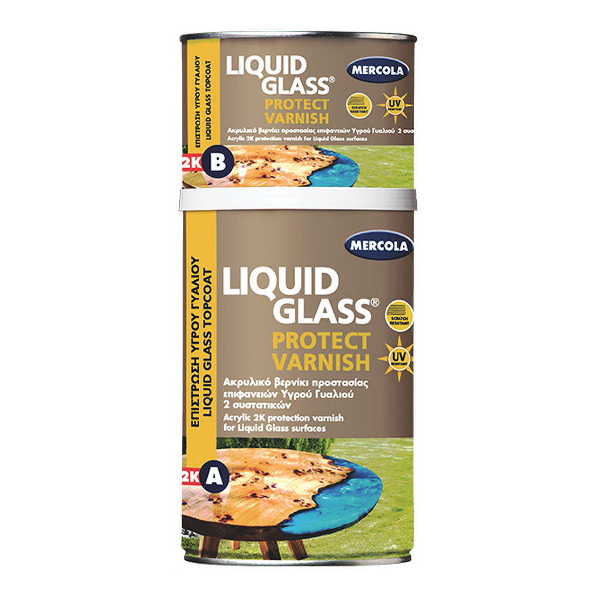 Mercola Liquid Glass Protect Finish Διαφανές Τελικό Βερνίκι Προστασίας Επιφανειών Από LIQUID GLASS