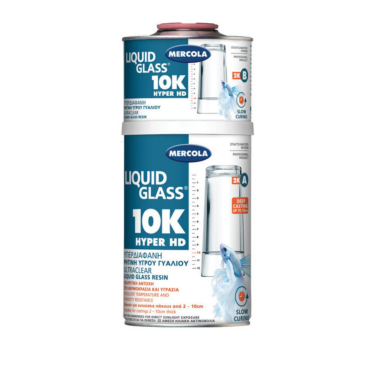 Mercola Liquid Glass 10K Hyper HD Διάφανη Εποξειδική Ρητίνη Υγρού Γυαλιού Με Απίστευτη Διαφάνεια και Ευκρίνεια - Αργής Ωρίμανσης - Μεγάλου Πάχους