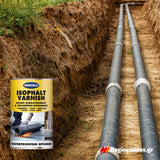 Evochem Mercola Isophalt Varnish Ασφαλτικό Στεγανωτικό Διαλύτου Μαύρο