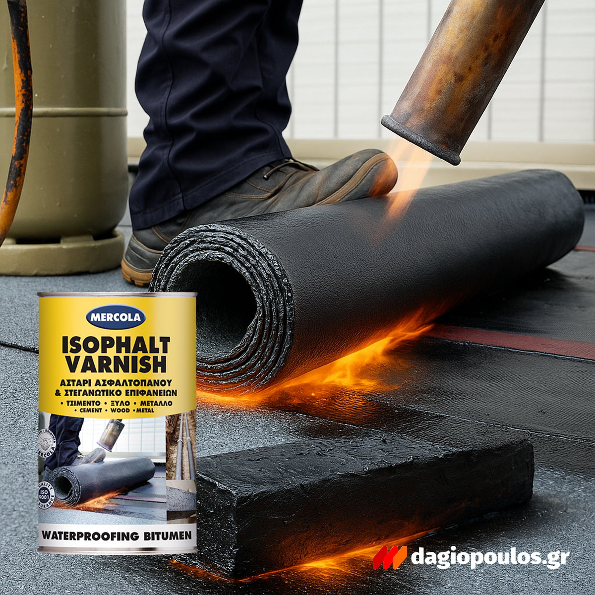 Evochem Mercola Isophalt Varnish Ασφαλτικό Στεγανωτικό Διαλύτου Μαύρο