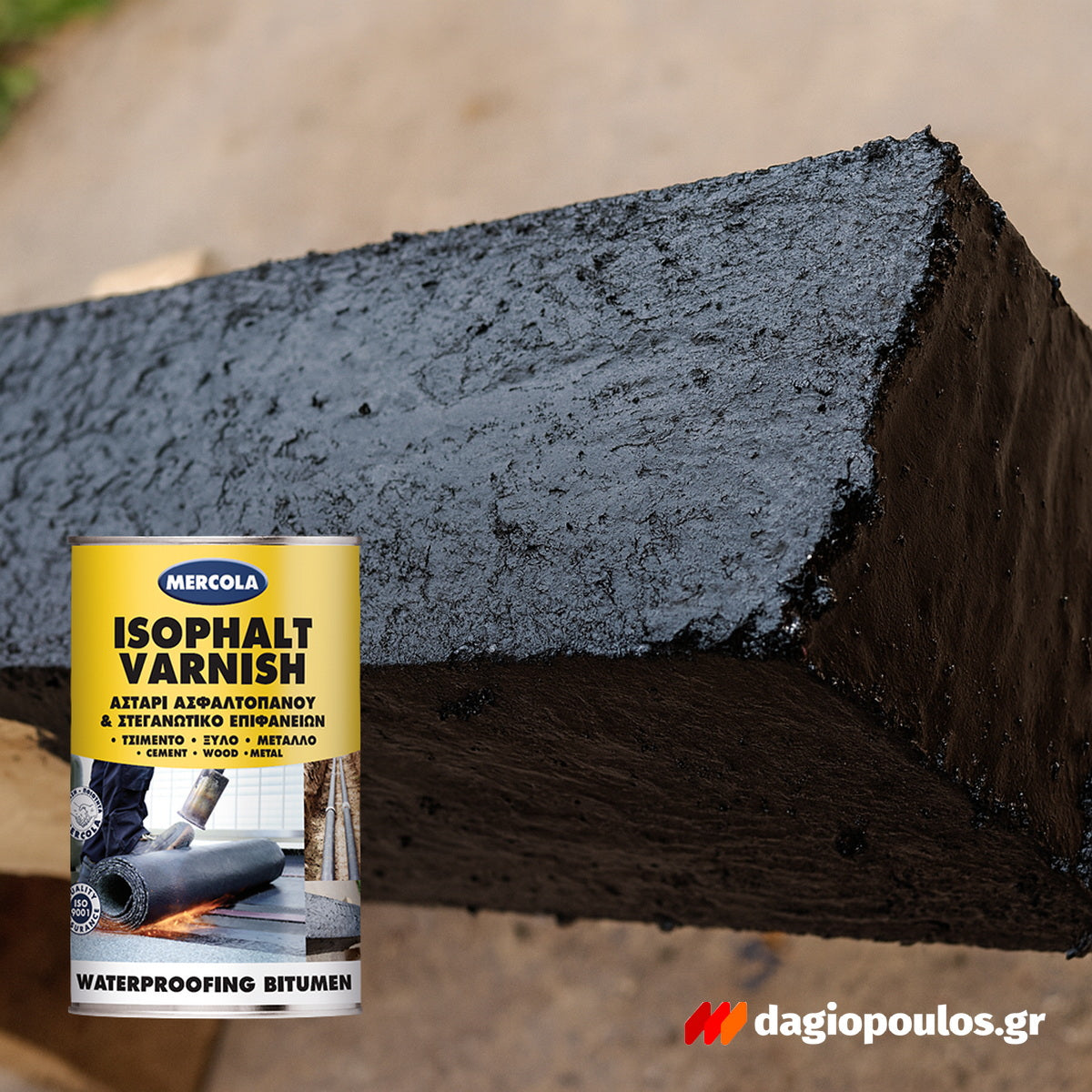 Evochem Mercola Isophalt Varnish Ασφαλτικό Στεγανωτικό Διαλύτου Μαύρο