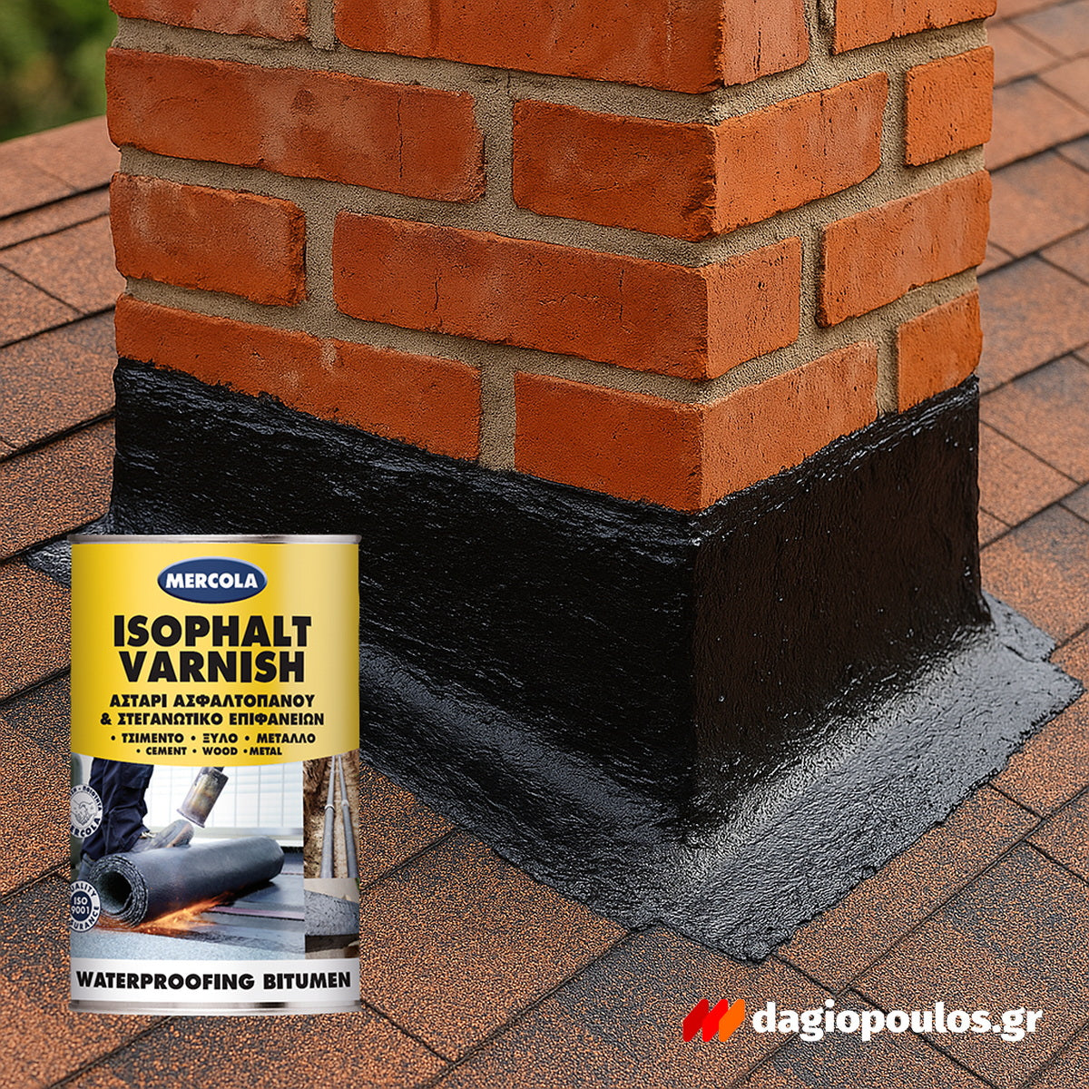 Evochem Mercola Isophalt Varnish Ασφαλτικό Στεγανωτικό Διαλύτου Μαύρο