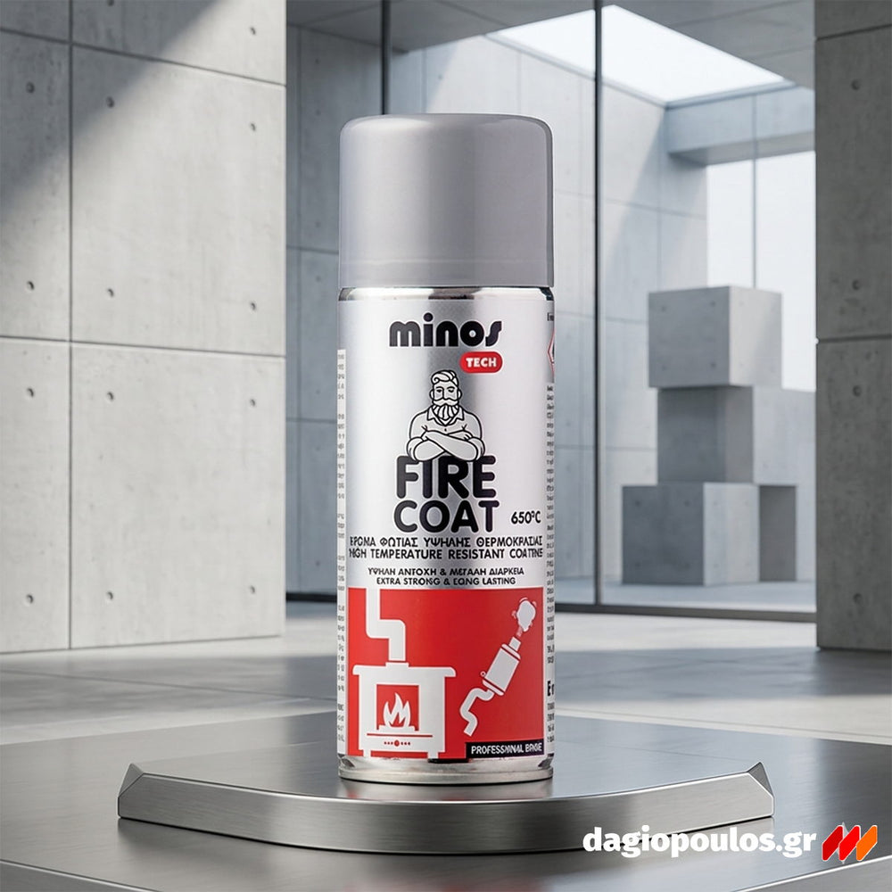 Mercola Minos Fire Coat Spray Ταχυστέγνωτη Βαφή Υψηλής Θερμοκρασίας 650°C ΑΝΘΡΑΚΙ
