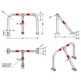 Μπάρα Παρεμπόδισης Παρκαρίσματος Αρθρωτή Γαλβανιζέ Τύπου U Με 3 Πόδια