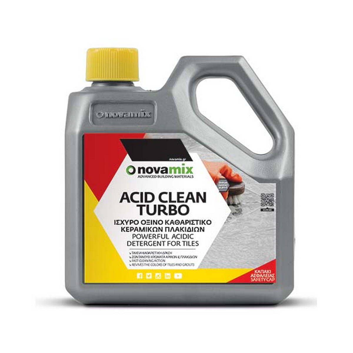 Novamix Acid Clean Καθαριστικό Όξινο Πλακιδίων & Πέτρας 1Ltr
