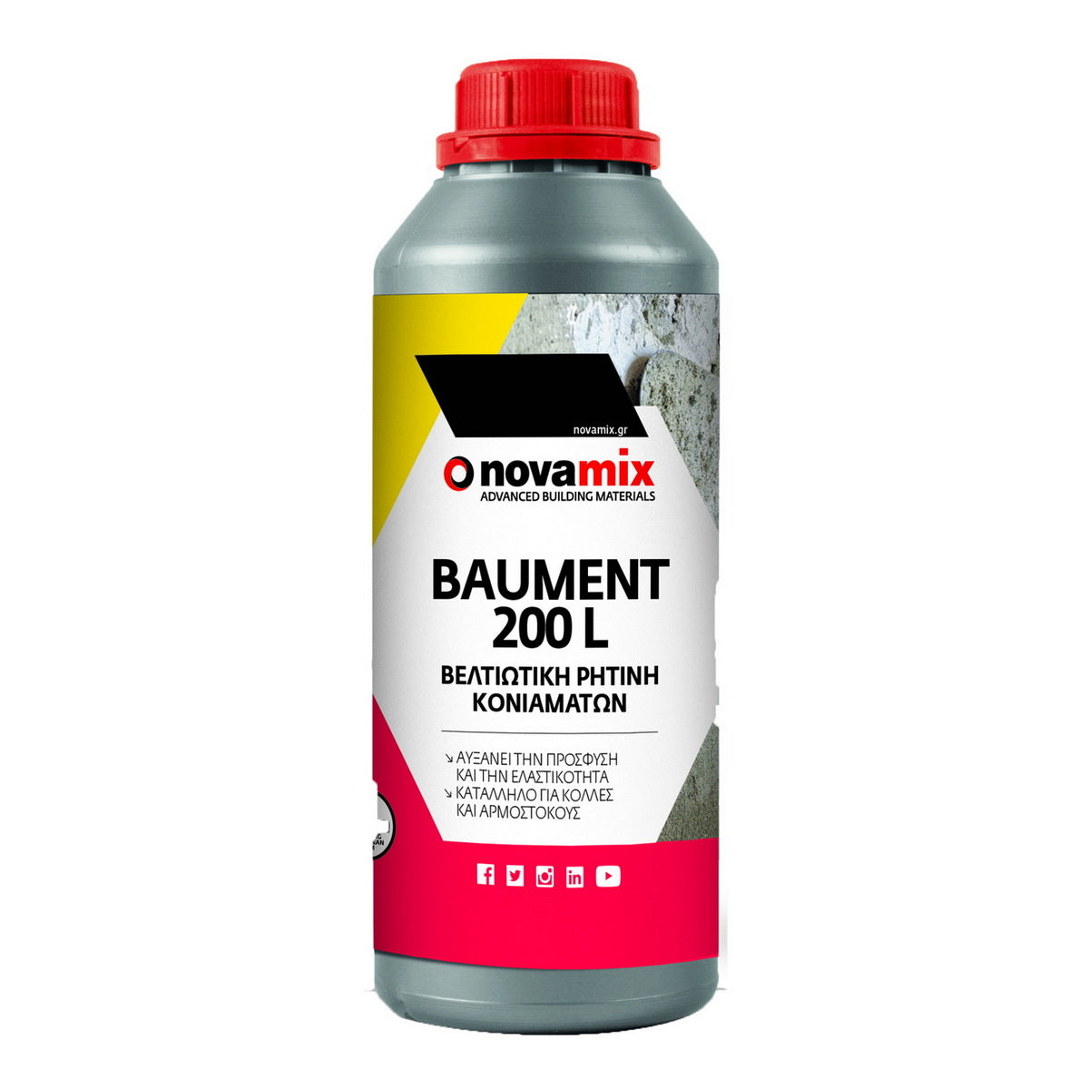 Novamix BAUMENT 200 L Βελτιωτική Ρητίνη Κονιαμάτων & Επιχρισμάτων Τοιχοποιίας