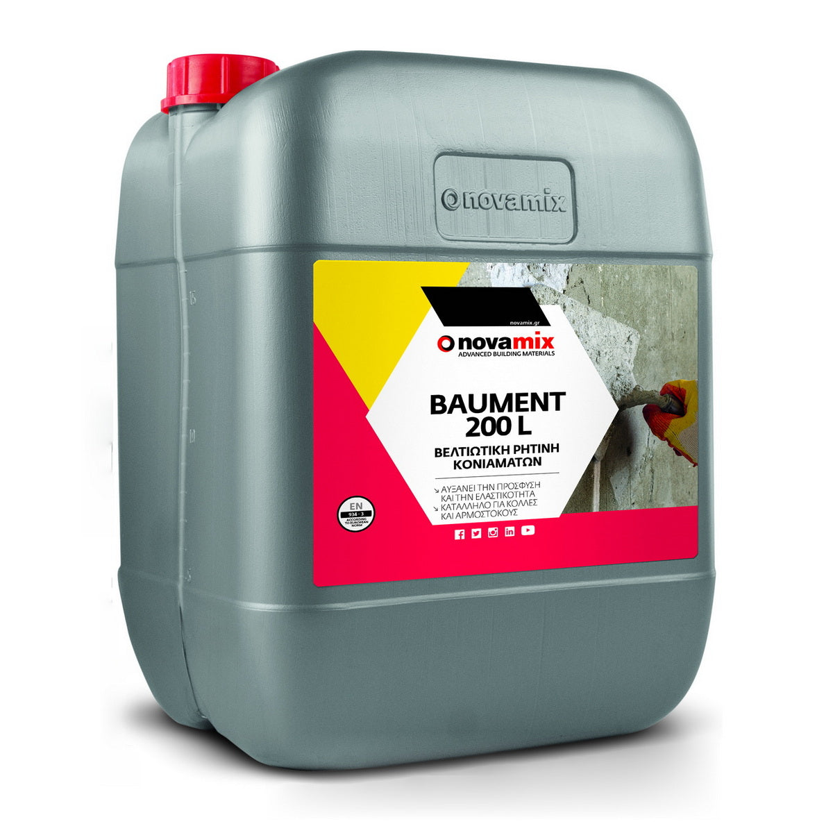 Novamix BAUMENT 200 L Βελτιωτική Ρητίνη Κονιαμάτων & Επιχρισμάτων Τοιχοποιίας